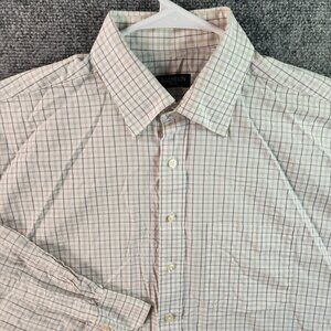 Balmain Button Up Shirt Long Sleeve Men Cotton Designer Beige Check 17 (43)